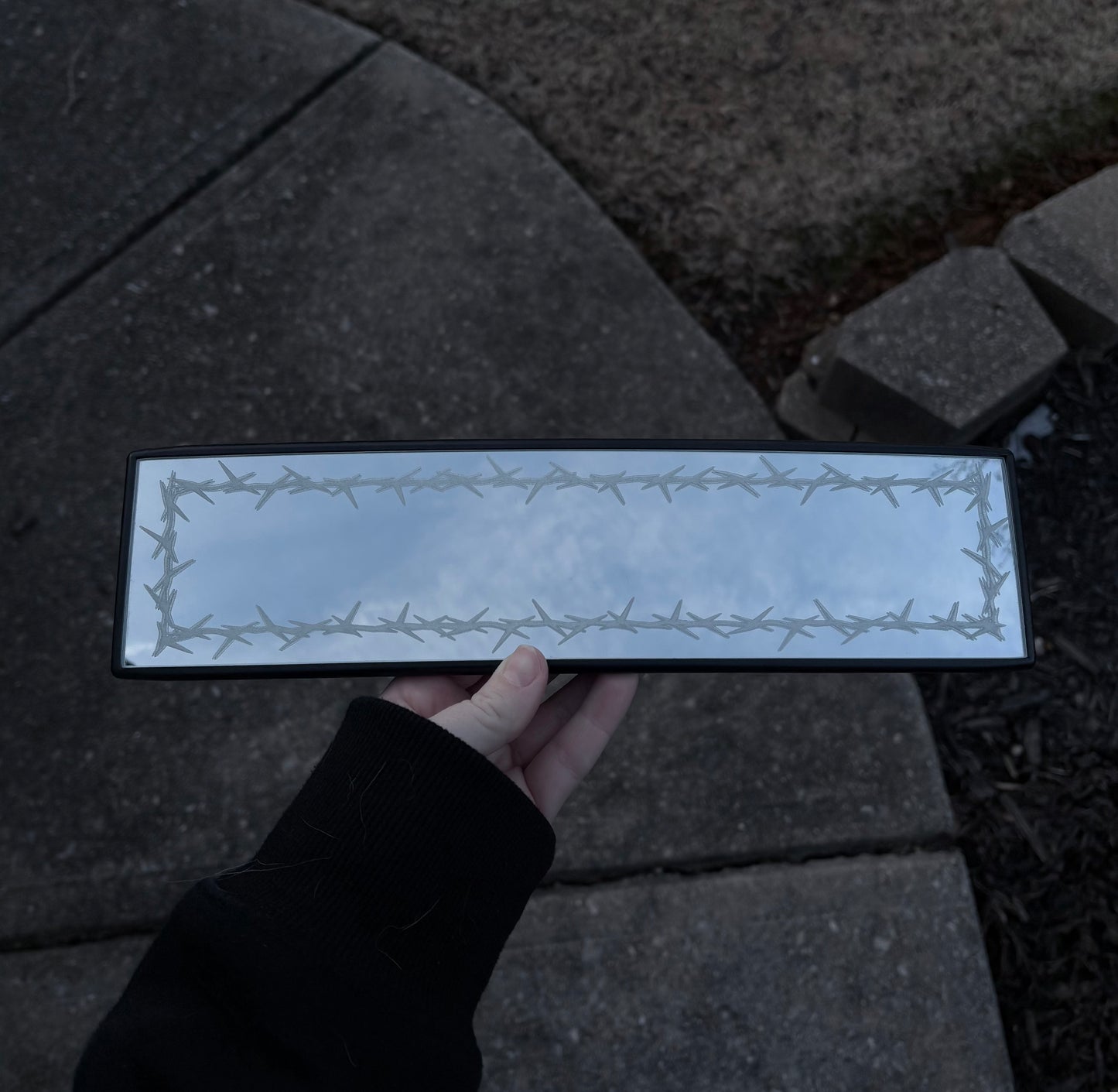 Barbed Wire Engraved Mirror