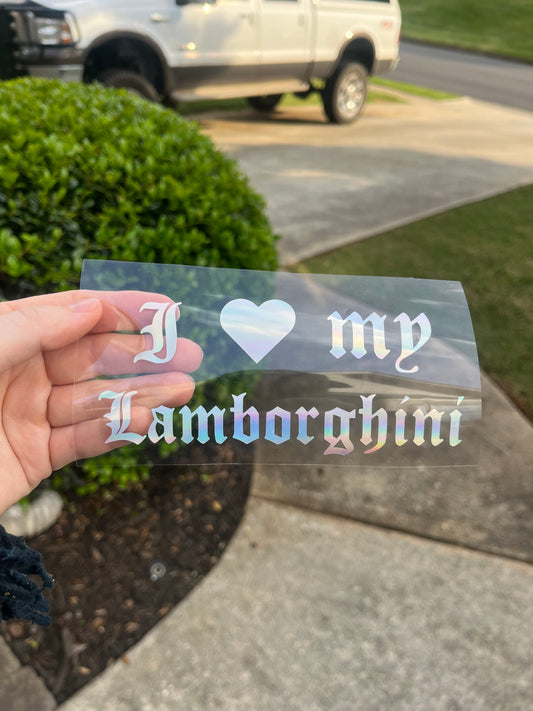 I <3 My Lamborghini Decal
