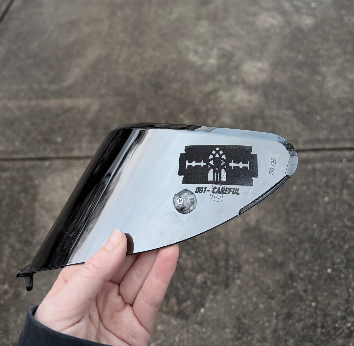 Careful Engraved Visor