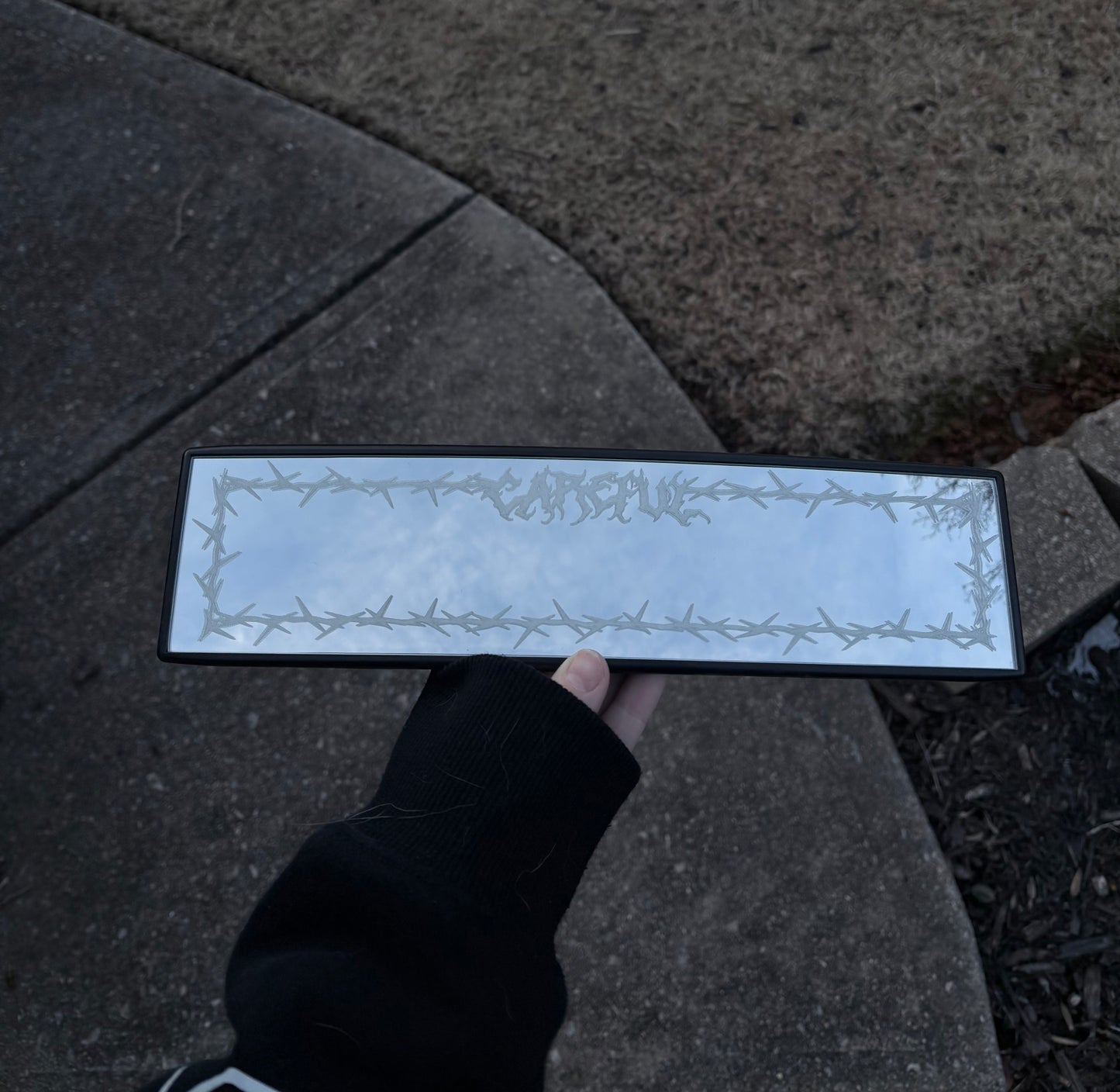 Careful Engraved Mirror