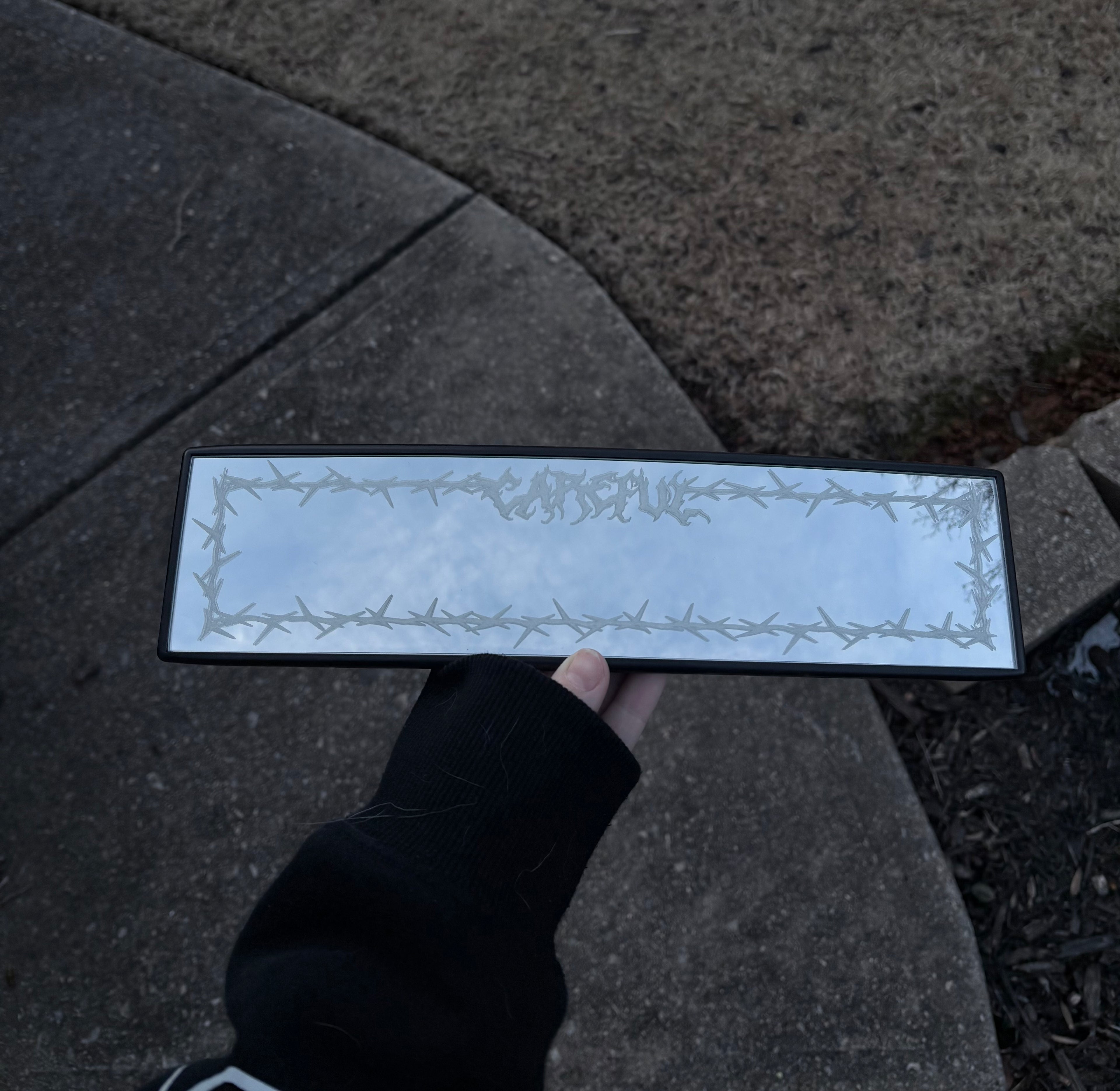 Careful Engraved Mirror