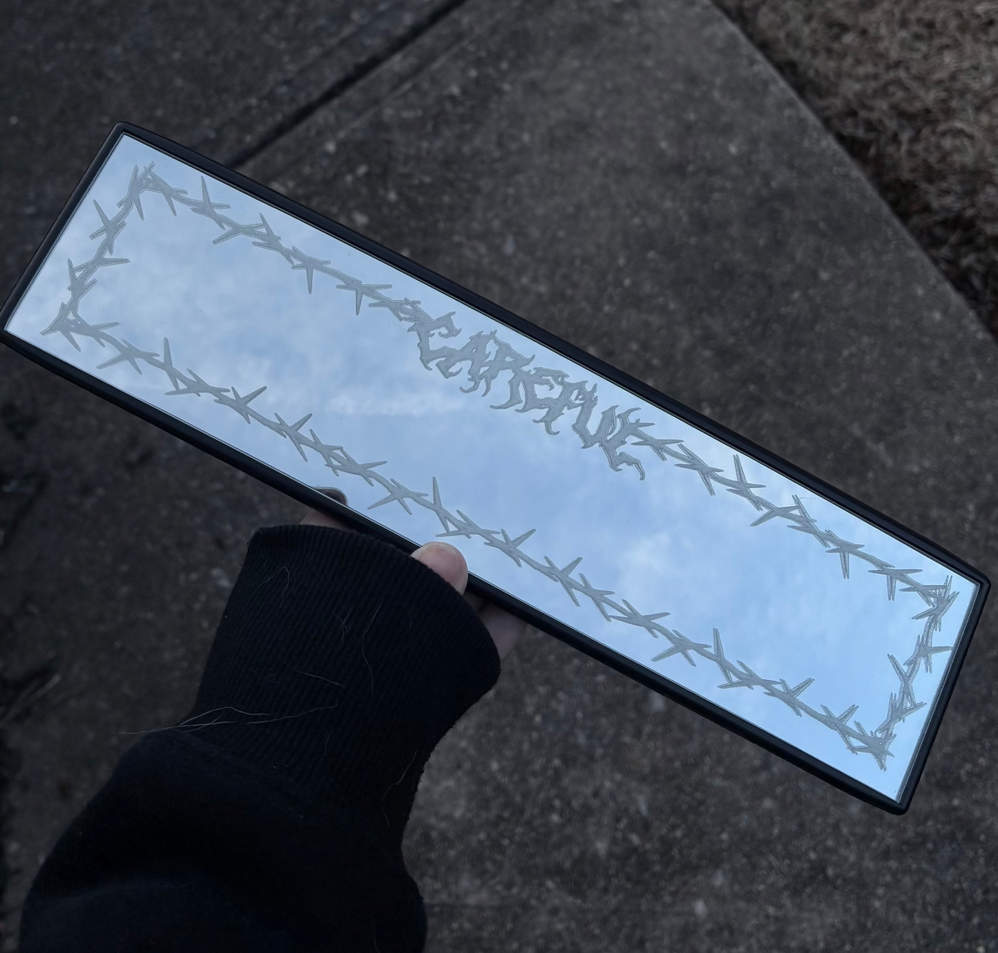Careful Engraved Mirror