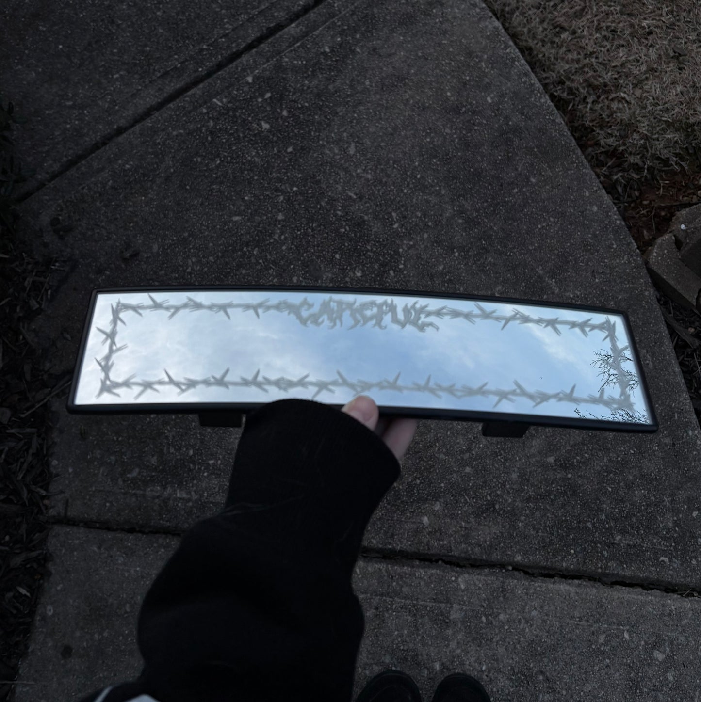 Careful Engraved Mirror